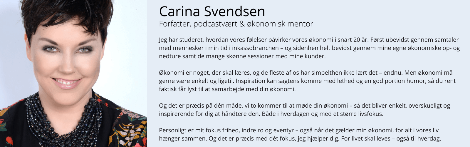 Carina Svendsen - forfatter til bogen Money Makeover Mindset.
